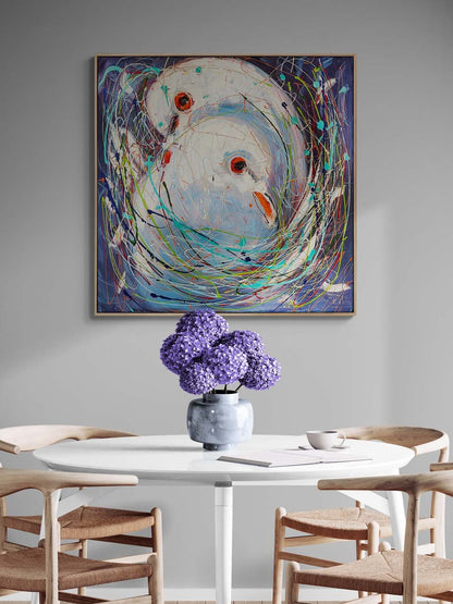 Güvercinlerin Düşleri Yağlı Boya Tablosu