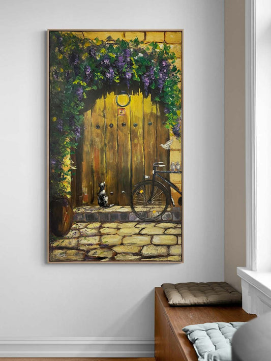 Eski Bir Kapı Yağlı Boya Tablosu