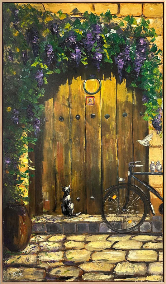 Eski Bir Kapı Yağlı Boya Tablosu