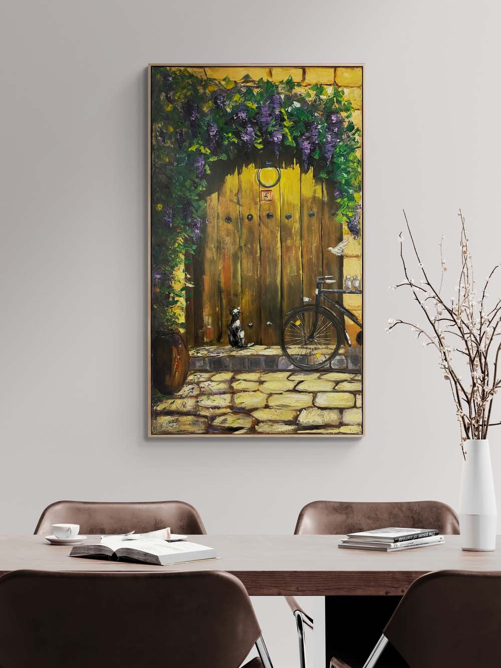 Eski Bir Kapı Yağlı Boya Tablosu