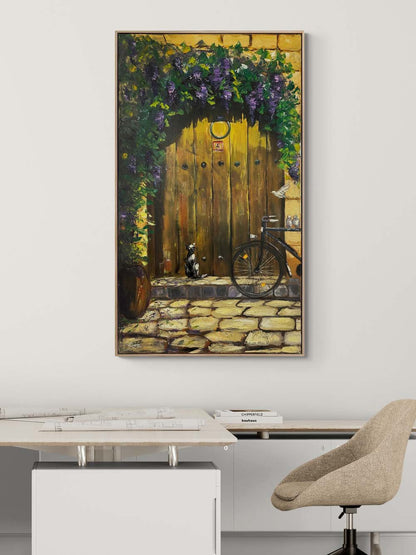 Eski Bir Kapı Yağlı Boya Tablosu