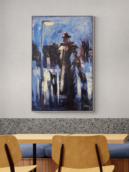 Karanlığın İçindeki Adam Yağlı Boya Tablosu