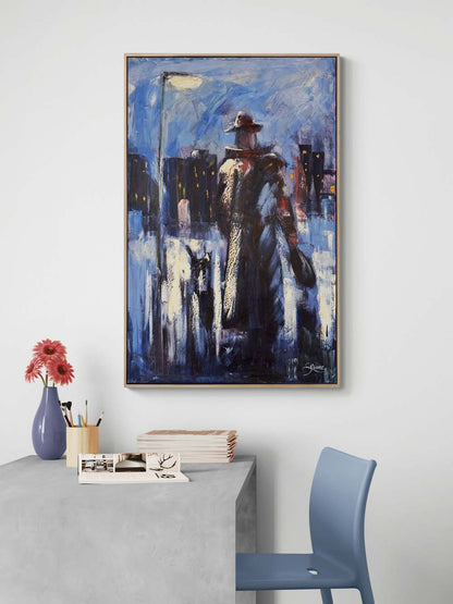 Karanlığın İçindeki Adam Yağlı Boya Tablosu