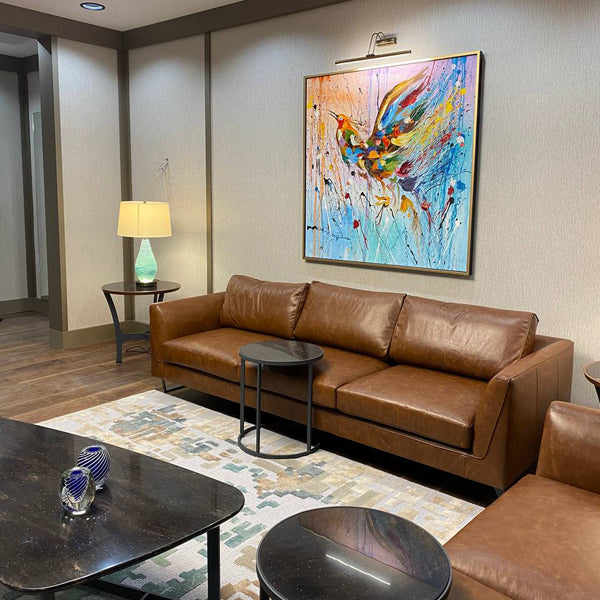 Simurg dekor tablo müşterimizin evinde dekorasyon örneği