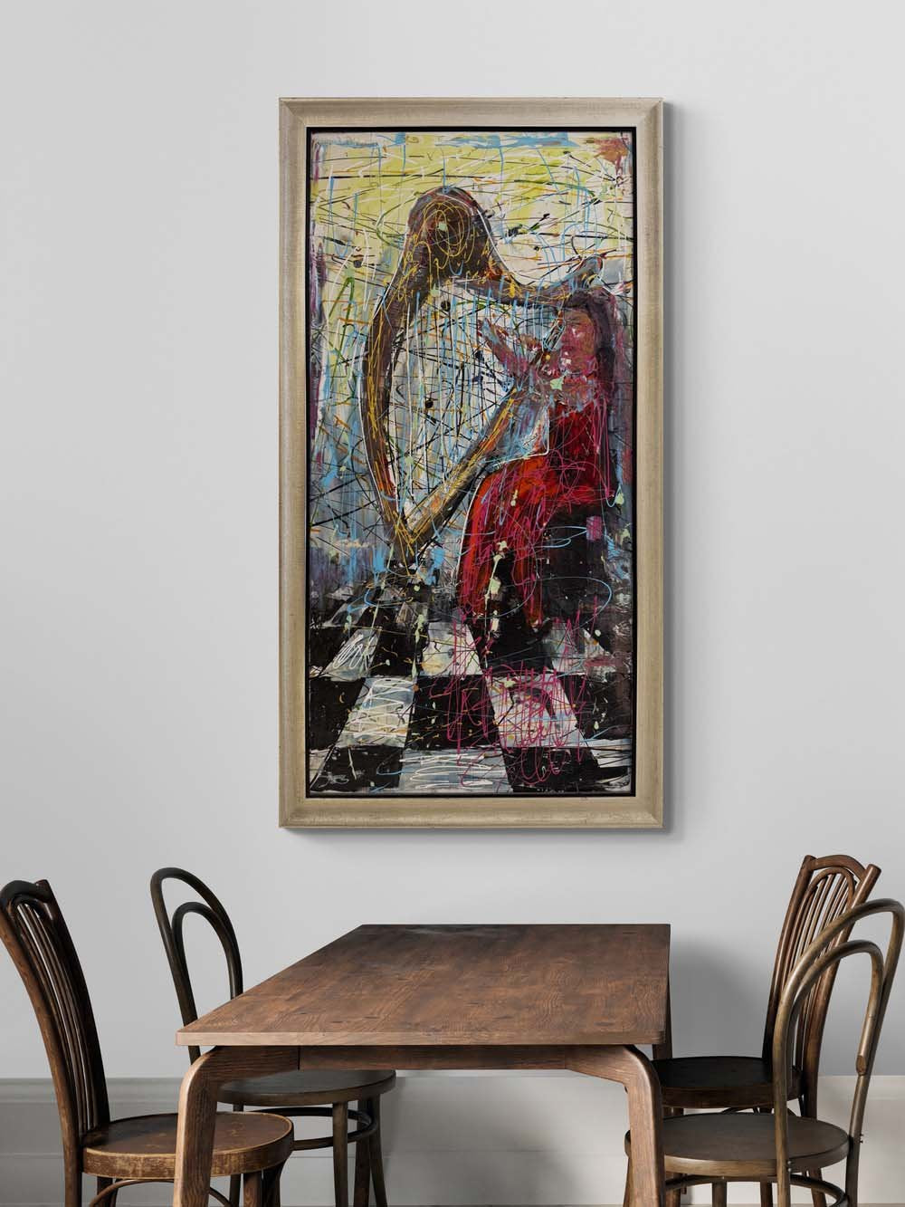 Arpın Kalbindeki Kadın Yağlı Boya Tablosu