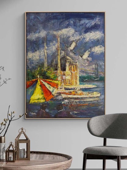 Ortaköy'de Vakit Yağlı Boya Tablosu