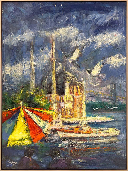 Ortaköy'de Vakit Yağlı Boya Tablosu