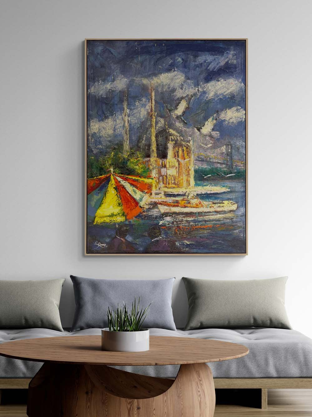 Ortaköy'de Vakit Yağlı Boya Tablosu