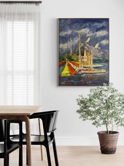 Ortaköy'de Vakit Yağlı Boya Tablosu