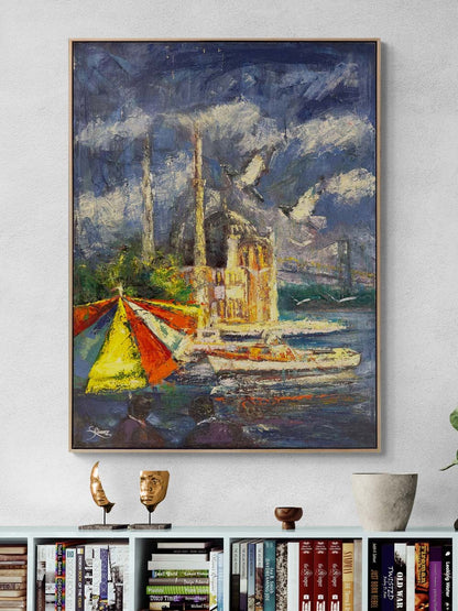 Ortaköy'de Vakit Yağlı Boya Tablosu