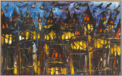 Galata Kulesi Rapsodisi Yağlı Boya Tablosu