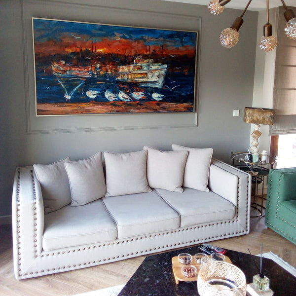 Simurg dekor tablo müşterimizin evinde dekorasyon örneği