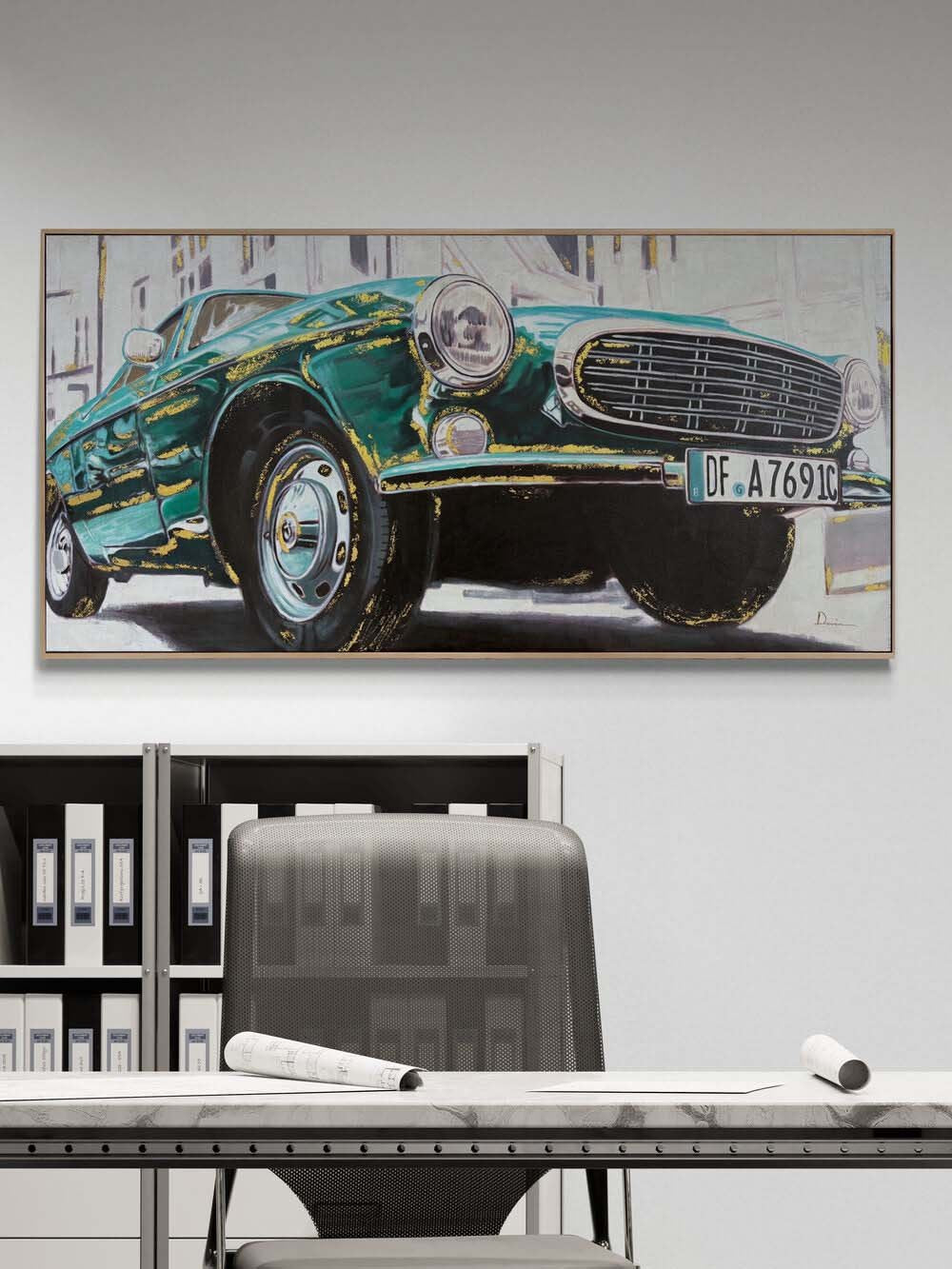 Retro Rüzgârı Yağlı Boya Tablosu