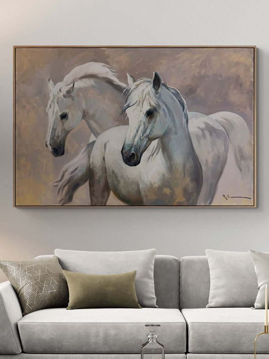 Ruhun Yansıması Atlar Yağlı Boya Tablosu