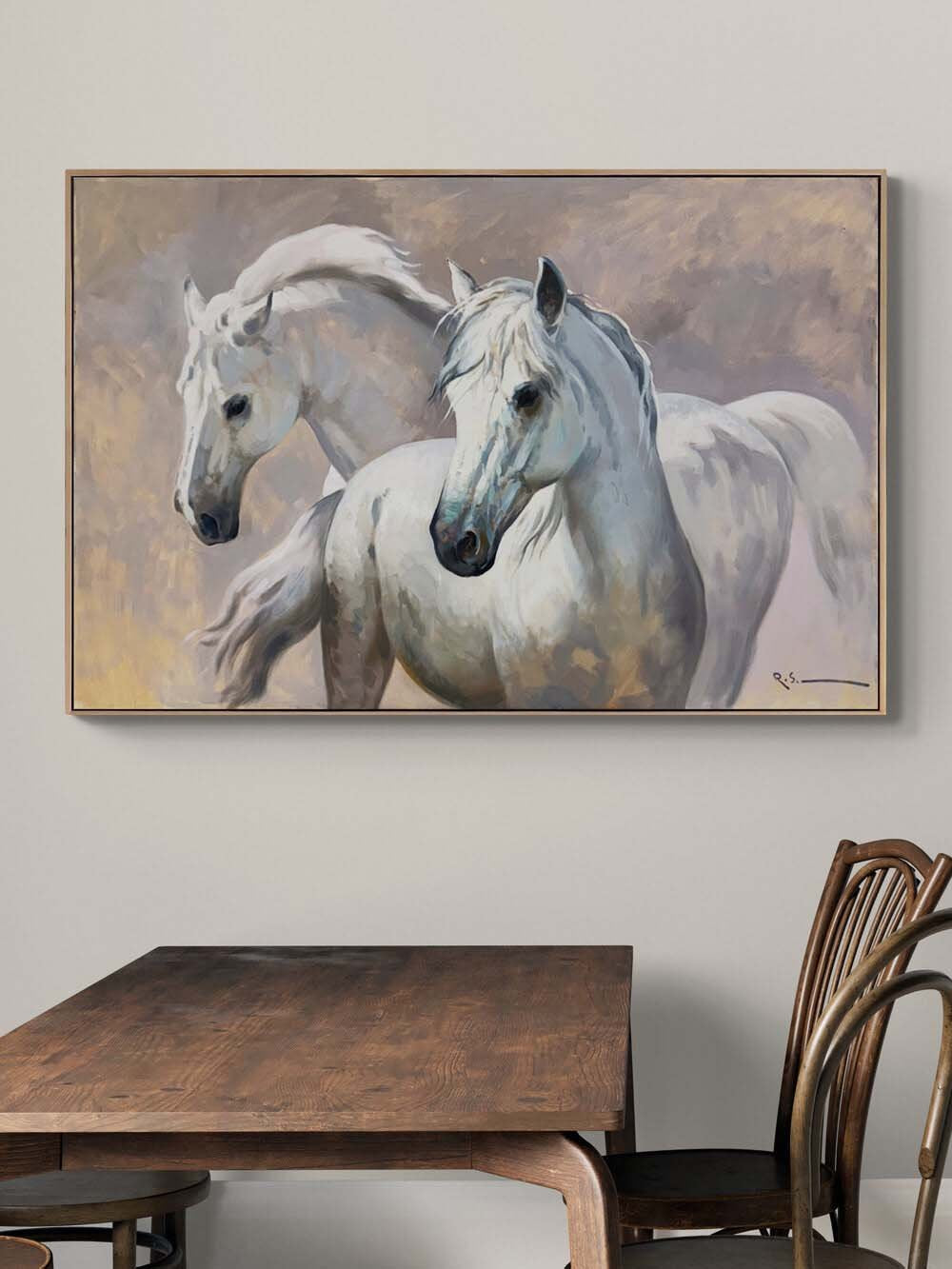 Ruhun Yansıması Atlar Yağlı Boya Tablosu