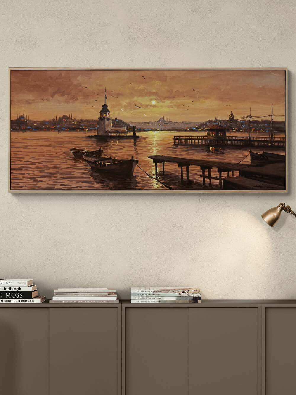 Kız Kulesi’nde Akşam Ezgisi Yağlı Boya Tablosu