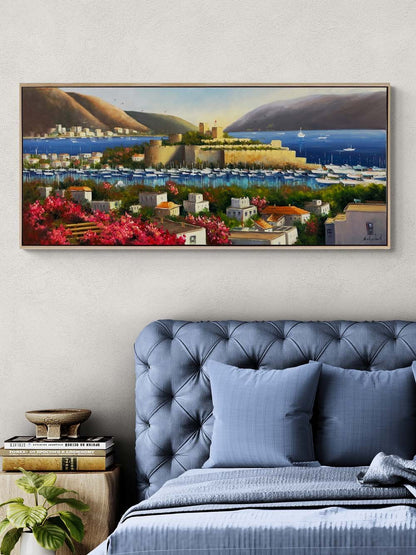 Mavi Suların Kalesi Yağlı Boya Tablosu