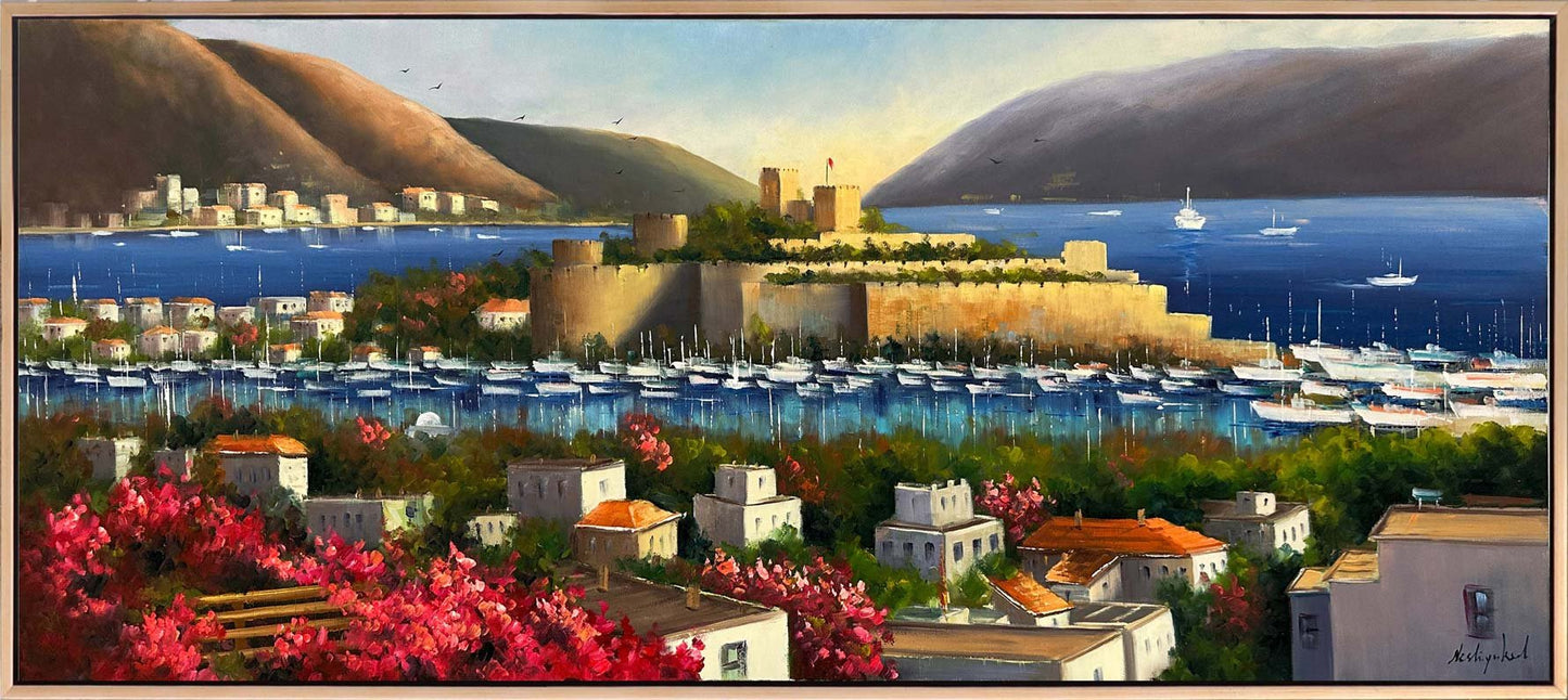 Mavi Suların Kalesi Yağlı Boya Tablosu