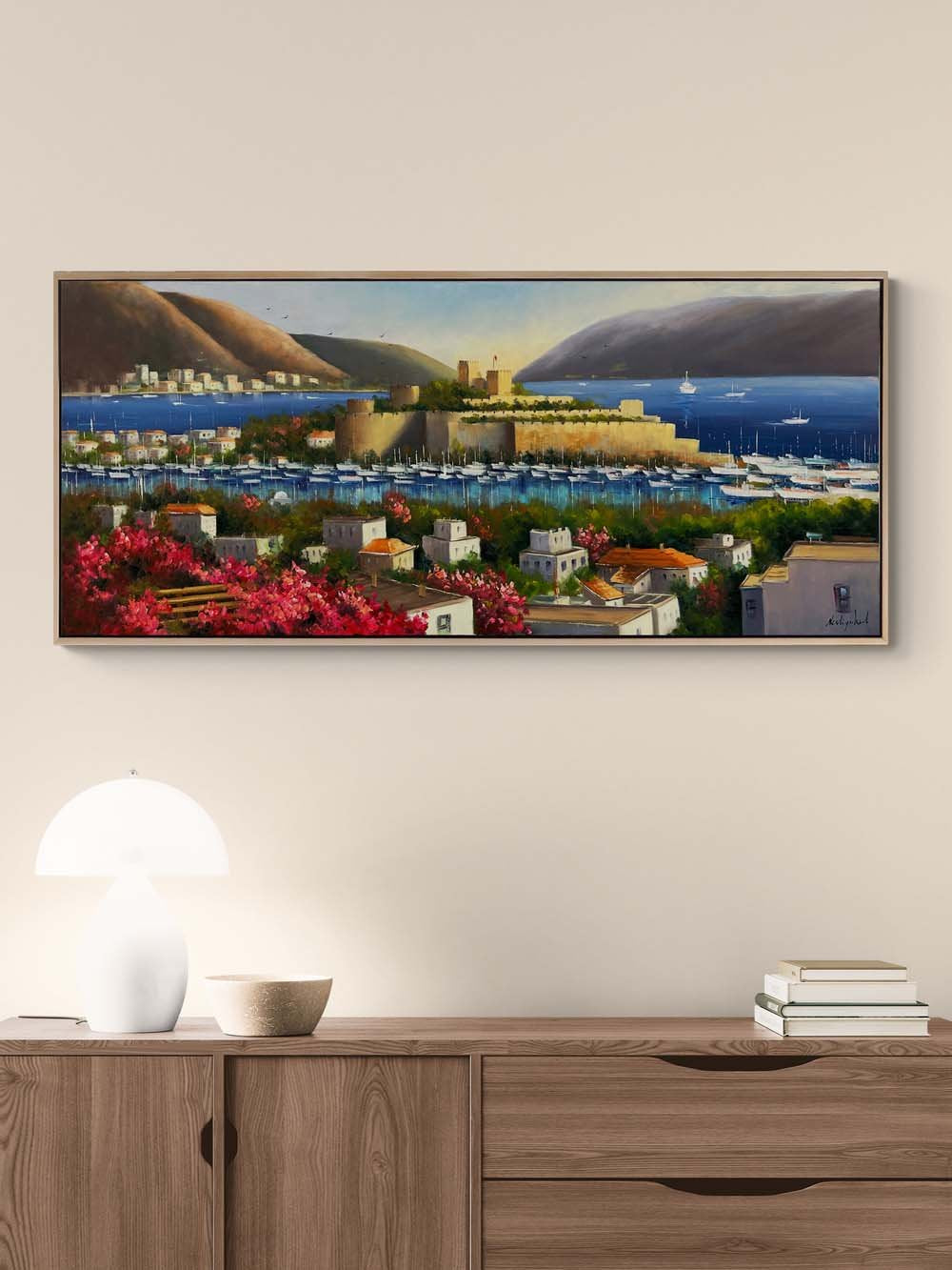 Mavi Suların Kalesi Yağlı Boya Tablosu