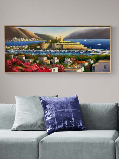 Mavi Suların Kalesi Yağlı Boya Tablosu