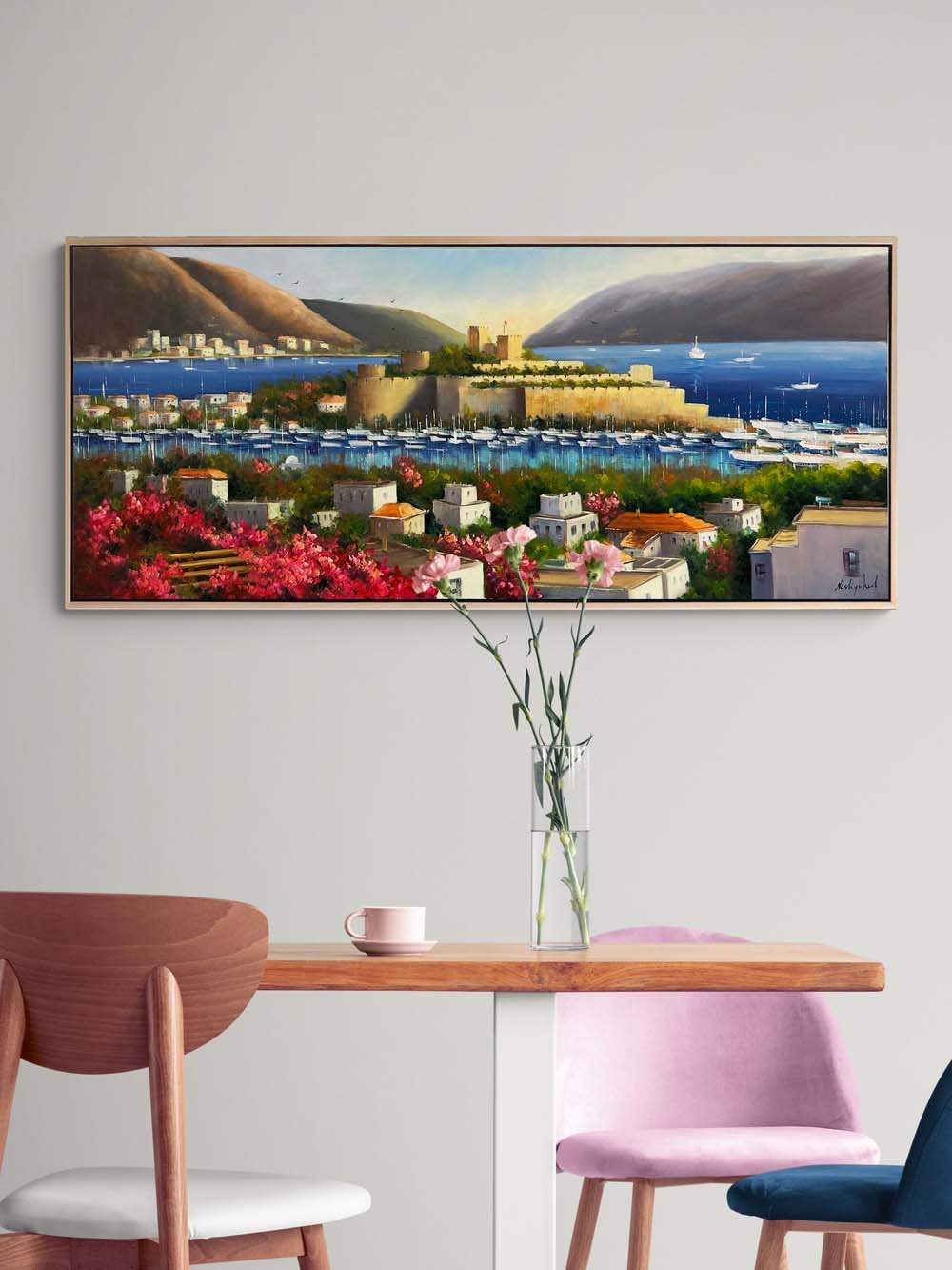 Mavi Suların Kalesi Yağlı Boya Tablosu