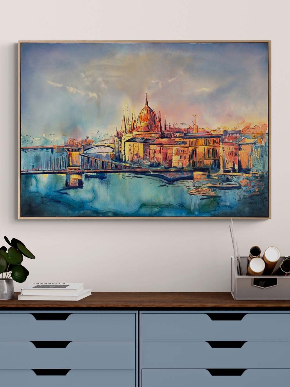 Fırça Darbelerinde Budapeşte Yağlı Boya Tablosu