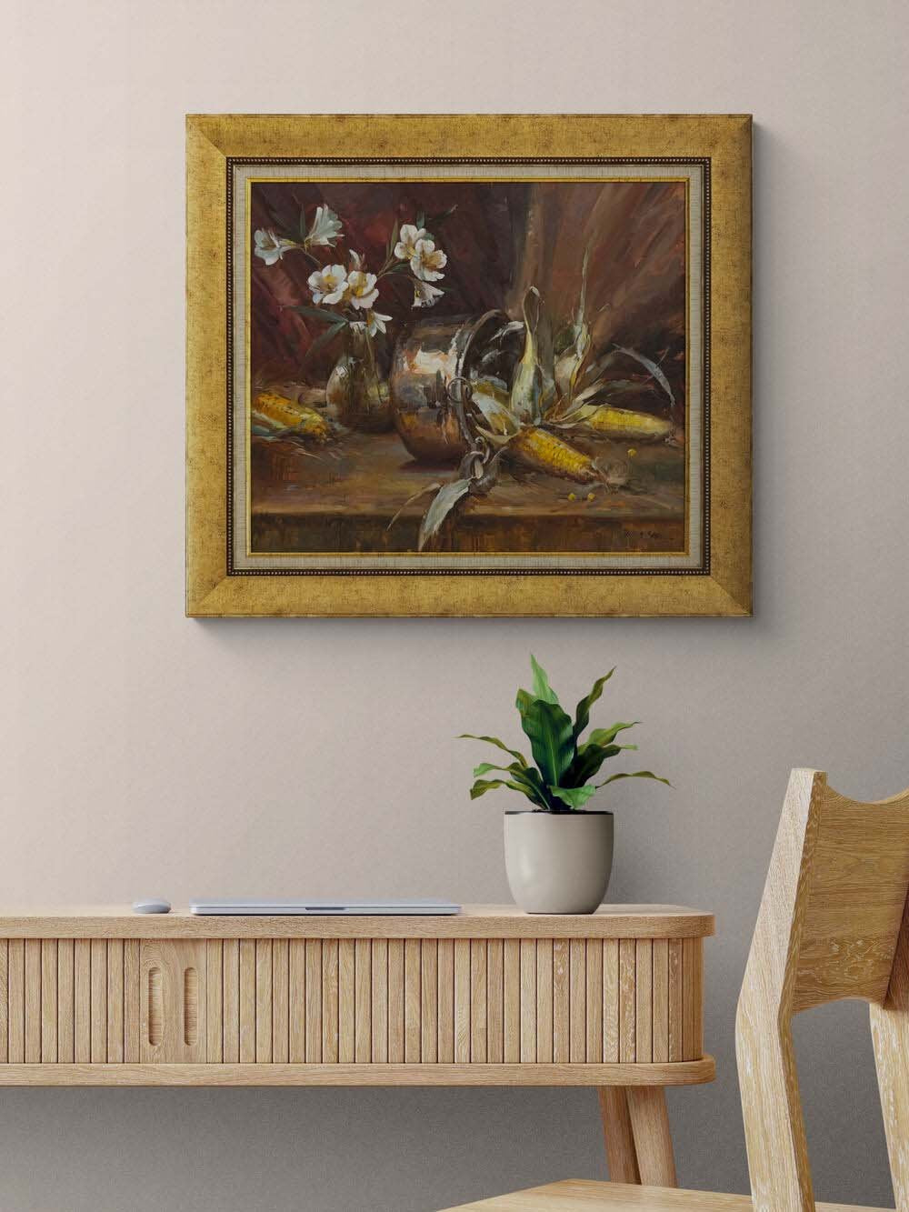 Masanın Üzerinde Zaman Yağlı Boya Tablosu