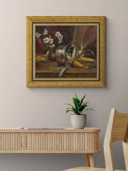 Masanın Üzerinde Zaman Yağlı Boya Tablosu