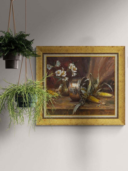 Masanın Üzerinde Zaman Yağlı Boya Tablosu