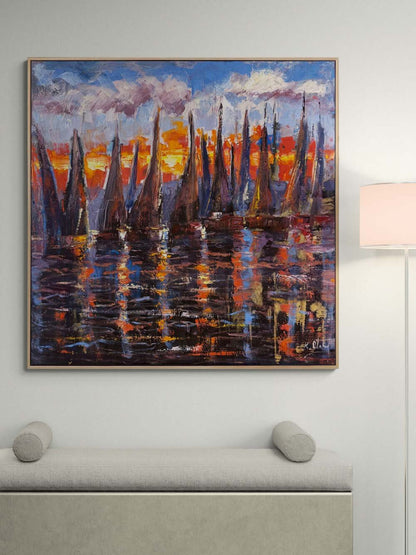 Alacakaranlık Yelkenleri Yağlı Boya Tablosu