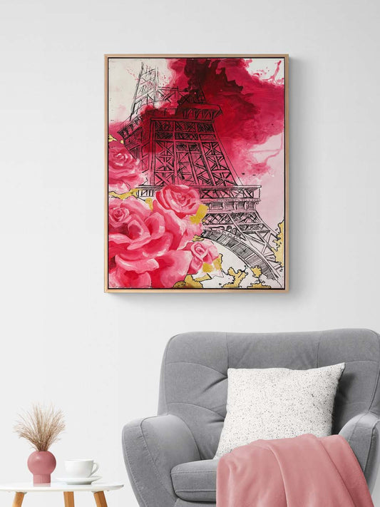 Paris'te Aşk Yağlı Boya Tablosu