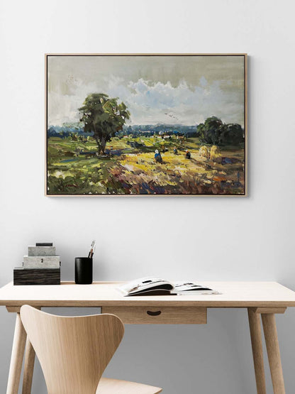 Köyde Hasat Zamanı Yağlı Boya Tablosu