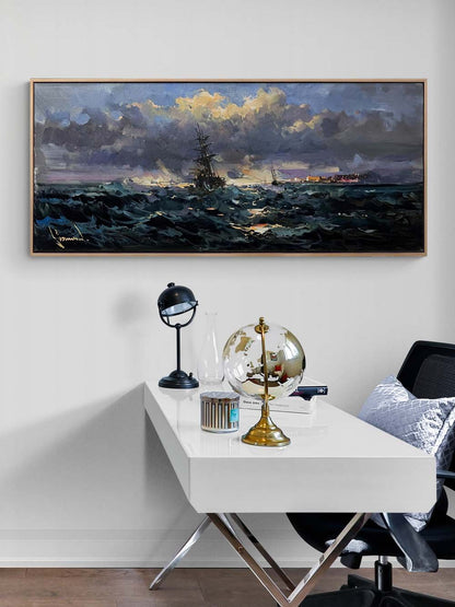 Dalgaların Öfkesi Yağlı Boya Tablosu