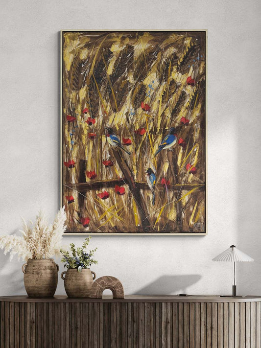 Hasat Mevsimi Şarkıları Yağlı Boya Tablosu