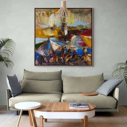 Kız Kulesi Aşkın Sembolü Yağlı Boya Tablosu