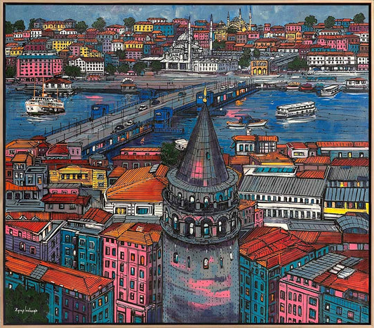 Galatadan Yeni Camii Yağlı Boya Tablosu