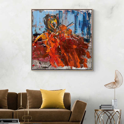 Notalarla Dans Edenler Yağlı Boya Tablosu