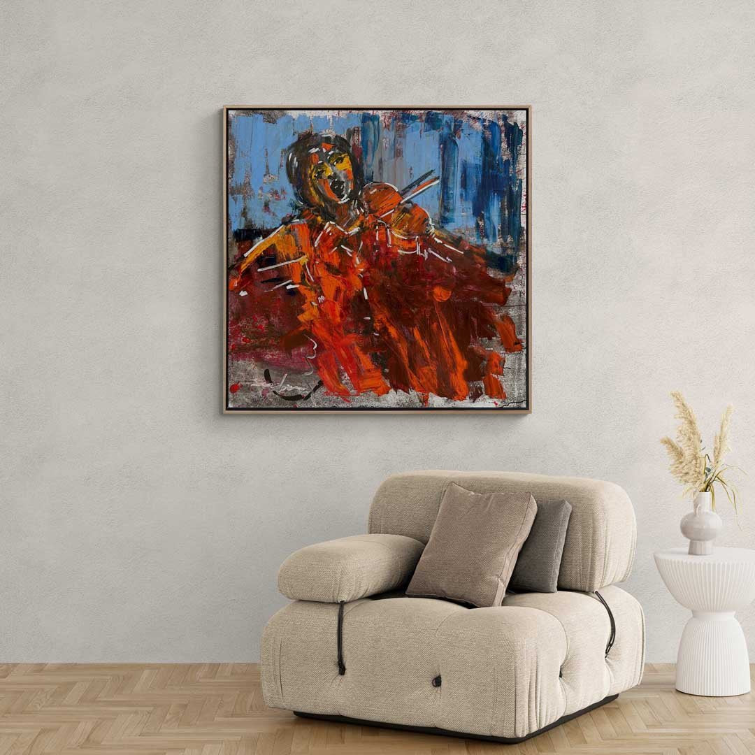 Notalarla Dans Edenler Yağlı Boya Tablosu