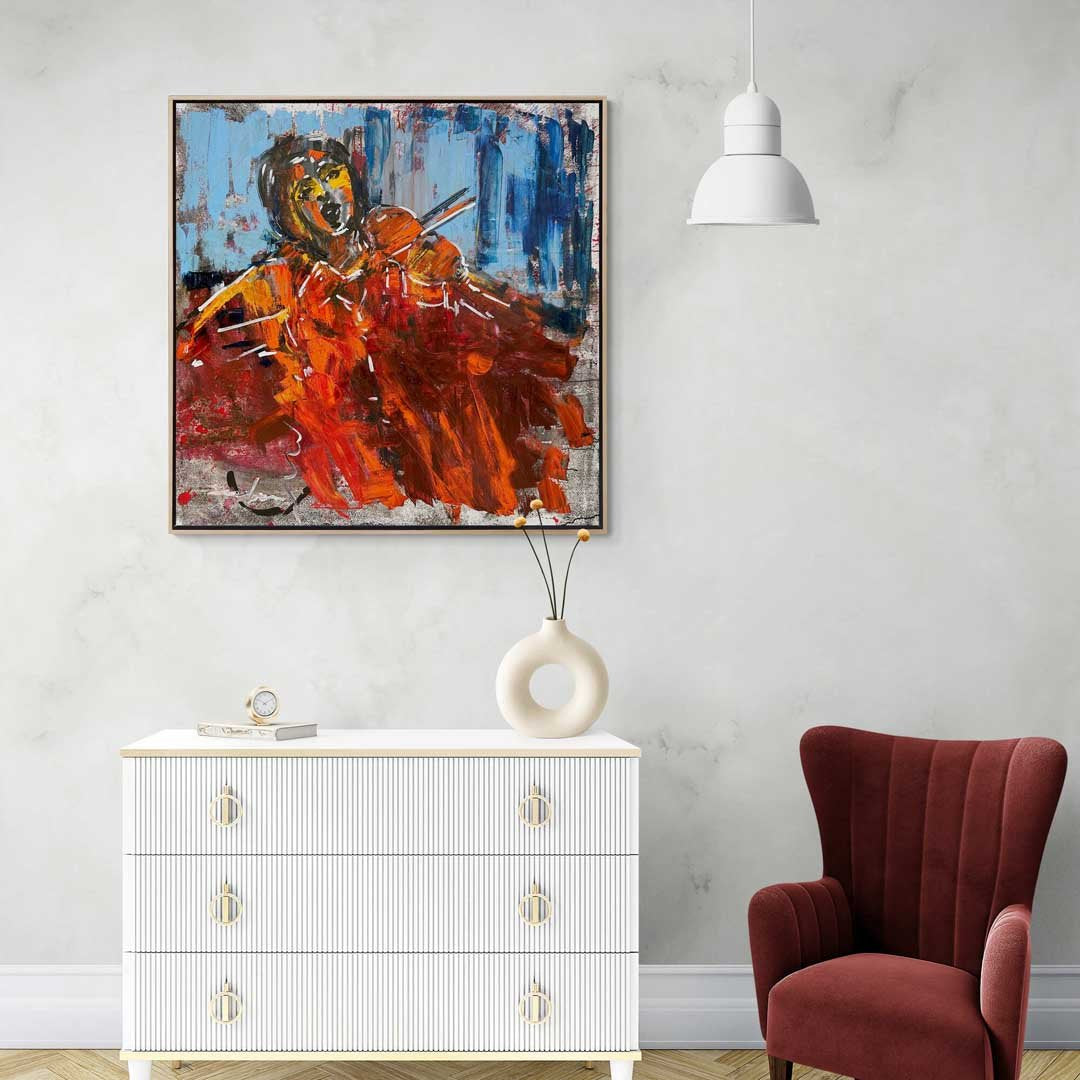 Notalarla Dans Edenler Yağlı Boya Tablosu