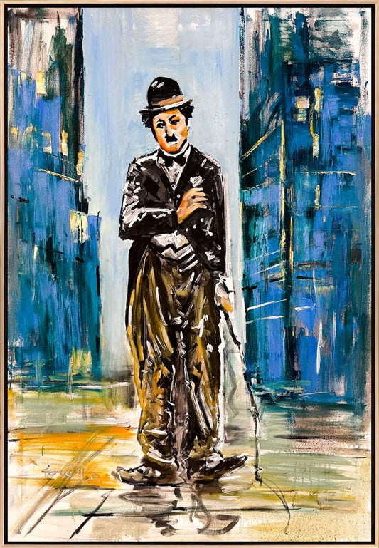 Chaplin'in Sessiz Gözleri Yağlı Boya Tablosu