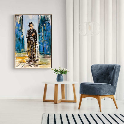 Chaplin'in Sessiz Gözleri Yağlı Boya Tablosu