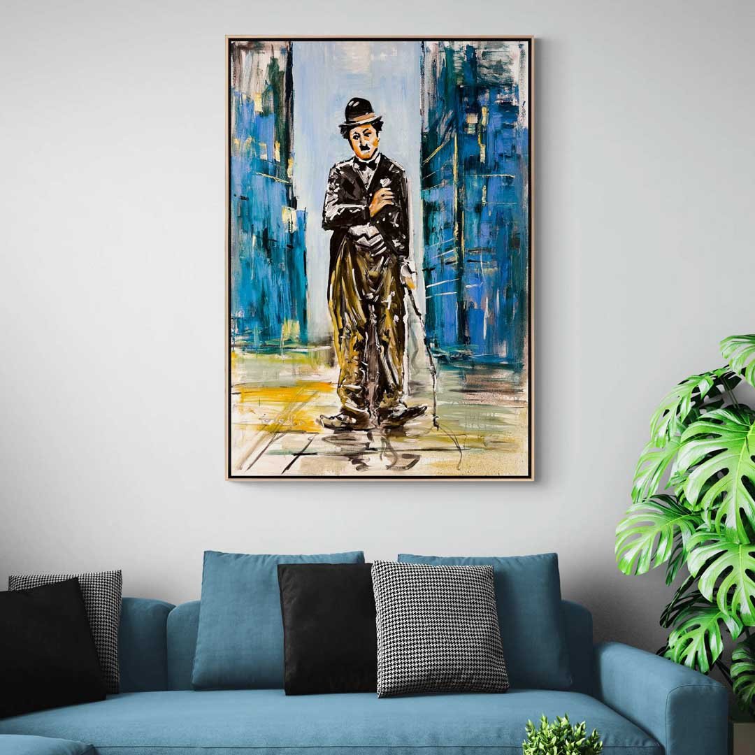 Chaplin'in Sessiz Gözleri Yağlı Boya Tablosu