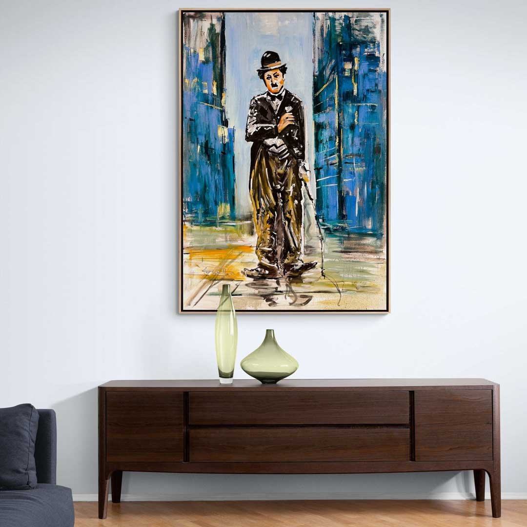 Chaplin'in Sessiz Gözleri Yağlı Boya Tablosu