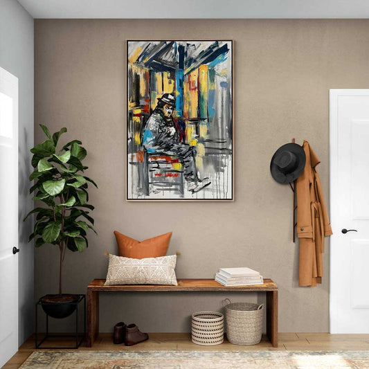 Charlie Chaplin'in İfadesi Yağlı Boya Tablosu