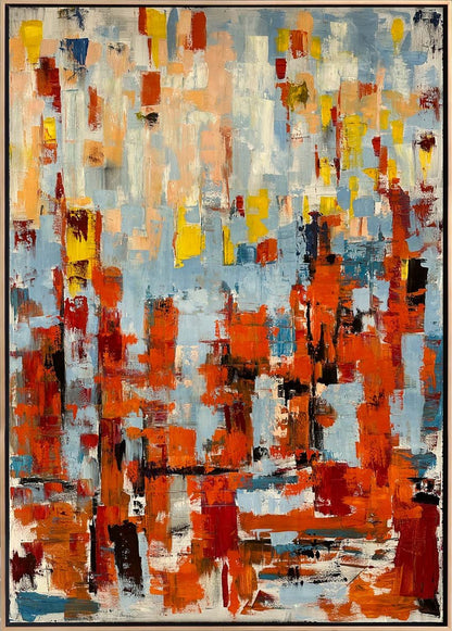 Soyut Renk Akışı Yağlı Boya Tablosu