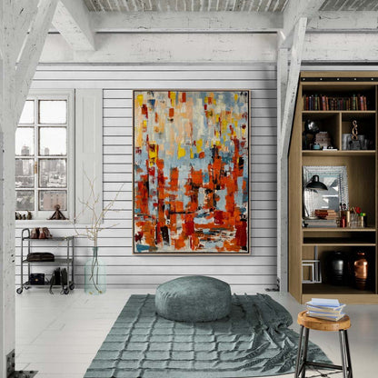 Soyut Renk Akışı Yağlı Boya Tablosu