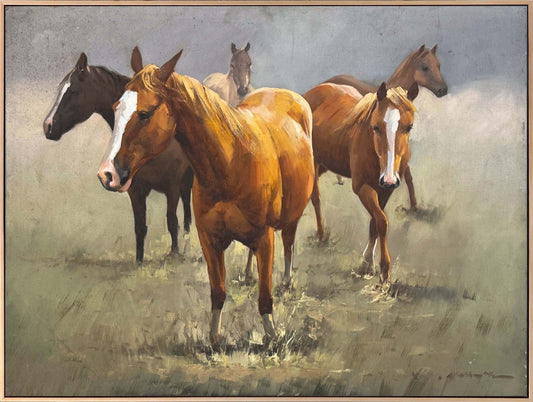 Bozkırın Özgür Atları Yağlı Boya Tablosu