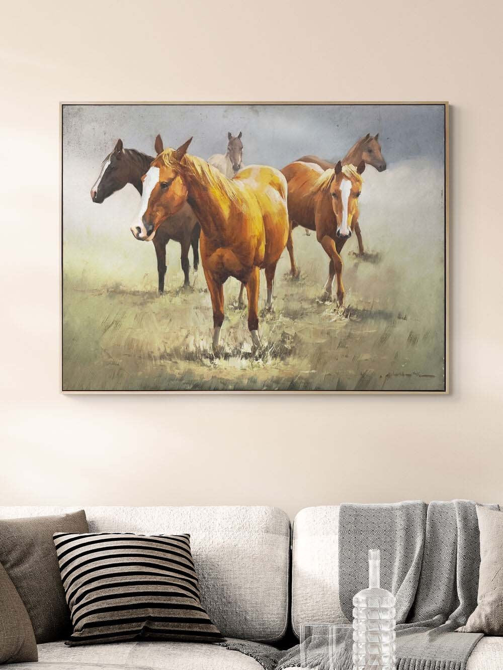 Bozkırın Özgür Atları Yağlı Boya Tablosu