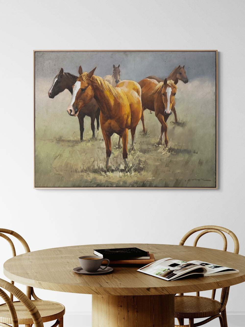 Bozkırın Özgür Atları Yağlı Boya Tablosu