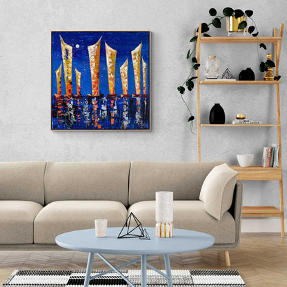 Mavi Sonsuzluk Yağlı Boya Tablosu